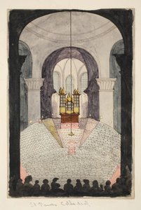 St Pauls Cathedral, (aguarela sobre papel) de English School
